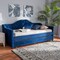Baxton Studio Perry Blue Velvet Upholstered and Tufted Twin Size Daybed with Trundle 156-9450 - alternate 6